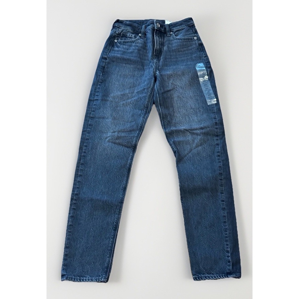 NWT American Eagle Jeans Womens 00 Black 24x28.5 Strigid Straight Leg High Rise